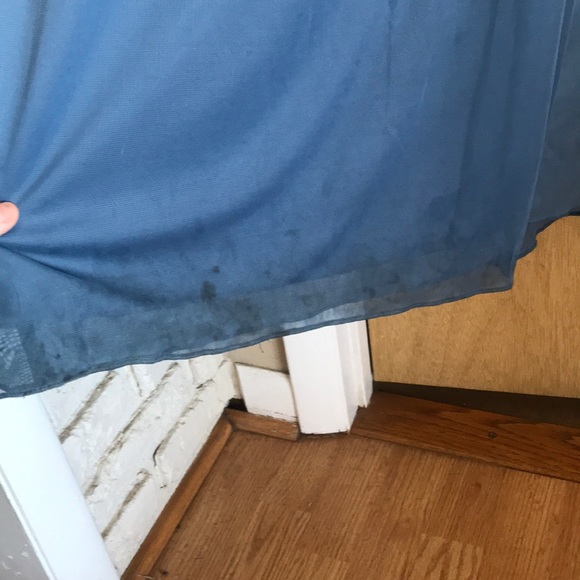 David’s bridal F19608 steel blue bridesmaids dress - Picture 5 of 8